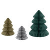 3 Mini Tree Honeycomb Decorations