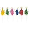 6 Vibrant Christmas Tree-Shaped Cake Toppers