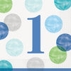 Napkins - Lunch, Blue Dots, 1st Birthday, 16 Count