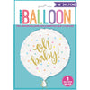 Balloon - Foil, Gold, Baby Shower, "Oh Baby", Round, 18"