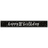 Black & Silver Glitz 30th Birthday Banner