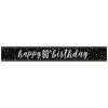 Black & Silver Glitz 60th Birthday Banner