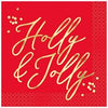 16 Blooming Holly Beverage Napkins