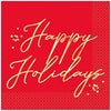 16 Blooming Holly "Happy Holidays" Luncheon Napkins