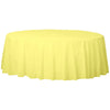 84" Light Yellow Round Plastic Table Cover