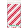 Table Cover - Plastic, Red Striped, 54" x 84"