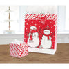 Gift Bag - Large, Red Striped Snowman