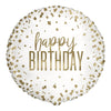 Balloon - Foil, Confetti Gold Birthday, Round, 18"