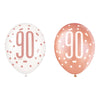 Balloons - Latex, Rose Gold, 90, 12", 6 Count