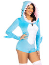 Dress - Cozy Shark, with Shark Fin Detail & Shark Teeth Hood, Gray