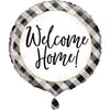 Balloon - Foil, Black and White "Welcome Home", Round, 18"