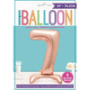 Rose Gold Number Shaped Standing Foil Balloon 30" 7