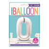 Silver Number Shaped Standing Foil Balloon 30" 0