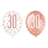 Balloons - Latex, Rose Gold, 30, 12", 6 Count