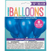 Balloons - Latex, Sapphire Blue, 12", 8 Count