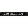 Banner - Black & Silver Glitz 80th Birthday