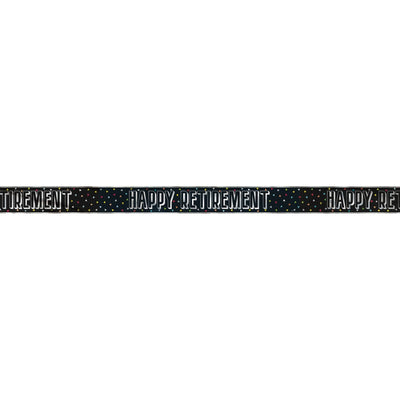 Banner Kit - Black, "Happy Retirement", 12ft