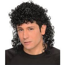 Black Curly Mullet Wig