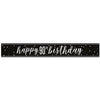 Black & Silver Glitz 90th Birthday Banner