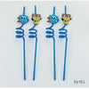 Chanukah Fun Straws,Dreidel&Menorah,Plastic,9",Set Of 4,