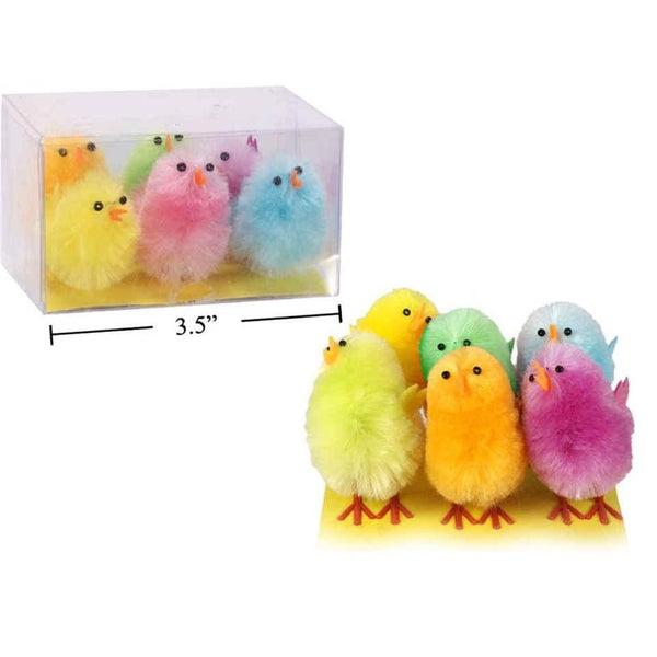 Easter Chenille Chickens, 6-Pack, Assorted Colors
