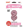 Foil Balloon - Jumbo Number Light Pink 8