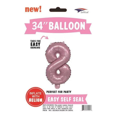 Foil Balloon - Jumbo Number Light Pink 8