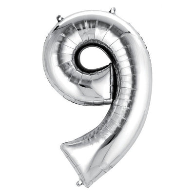 Foil Balloon - Jumbo Silver Number 9