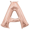 Foil Balloon - Mini Letter Rose Gold A 16 Inch Air-Filled Only