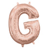 Foil Balloon - Mini Letter Rose Gold G 16 Inch Air-Filled Only
