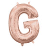 Foil Balloon - Mini Letter Rose Gold G 16 Inch Air-Filled Only