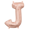 Foil Balloon - Mini Letter Rose Gold J 16 Inch Air-Filled Only