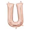 Foil Balloon - Mini Letter Rose Gold U 16 Inch Air-Filled Only