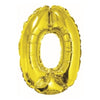 Foil Balloon - Mini Number Gold 0 16 Inch Air-Filled Only, Not Packaged