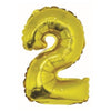 Foil Balloon - Mini Number Gold 2 16 Inch Air-Filled Only, Not Packaged