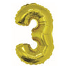 Foil Balloon - Mini Number Gold 3 16 Inch Air-Filled Only, Not Packaged