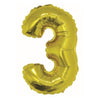 Foil Balloon - Mini Number Gold 3 16 Inch Air-Filled Only, Not Packaged