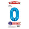 Foil Balloon - Mini Number Light Blue 0