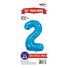 Foil Balloon - Mini Number Light Blue 2