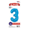 Foil Balloon - Mini Number Light Blue 3