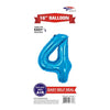 Foil Balloon - Mini Number Light Blue 4