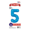 Foil Balloon - Mini Number Light Blue 5