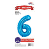 Foil Balloon - Mini Number Light Blue 6