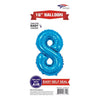 Foil Balloon - Mini Number Light Blue 8