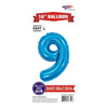 Foil Balloon - Mini Number Light Blue 9