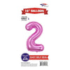 Foil Balloon - Mini Number Light Pink 2