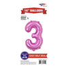 Foil Balloon - Mini Number Light Pink 3