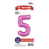 Foil Balloon - Mini Number Light Pink 5