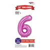 Foil Balloon - Mini Number Light Pink 6