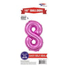 Foil Balloon - Mini Number Light Pink 8